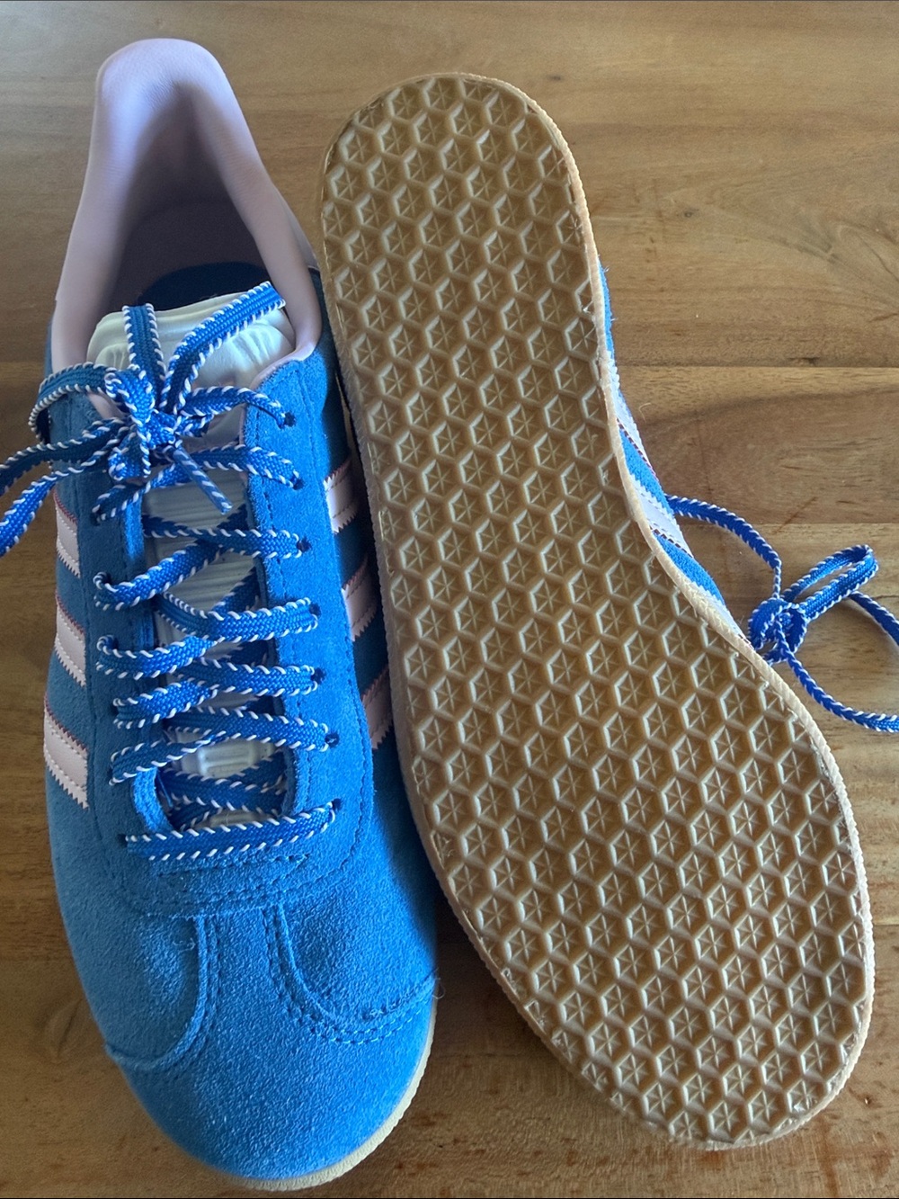 Adidas Women’s Blue and Pink Suede Sneakers - Gazelle Style - Picture 5 of 5